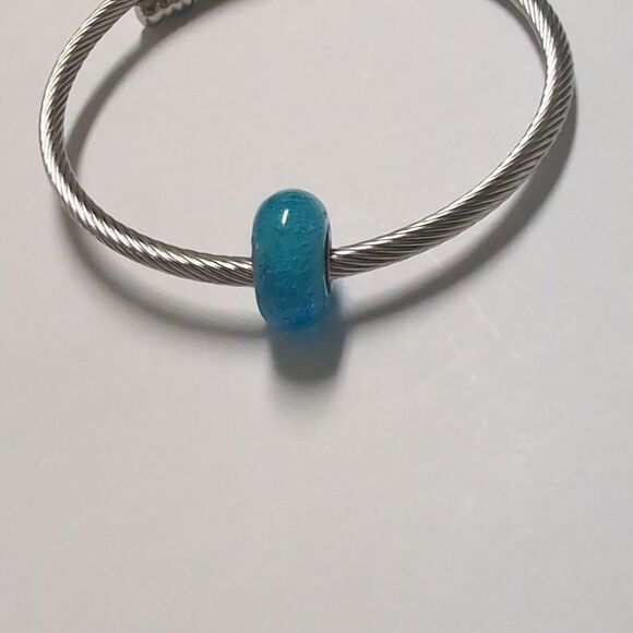 Blue Murano Glass‎ Charm for Pandora Style Bracelet - Picture 1 of 4